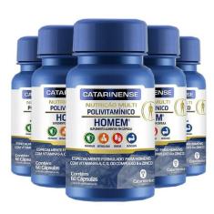 Kit 5 Polivitamínico Homem Catarinense 60 cápsulas