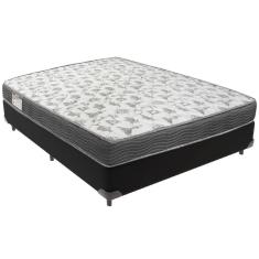 Cama Box Preto E Colchão Iso100 Espuma D33 Casal Ortobom