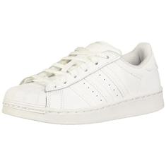 adidas Originals Tênis unissex Superstar para bebês, Branco/Branco, 10.5 Little Kid