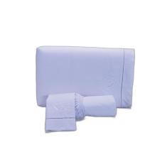 Jogo Lençol Cama Viúva Percal 200 Fios Bordado Branco 3Un