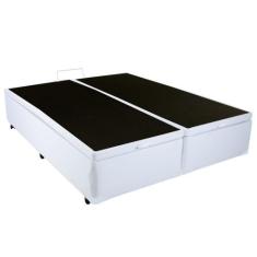 Cama Box Baú Queen + Colchão Mola Ensacada 22x198x158 - Anjos, branco 