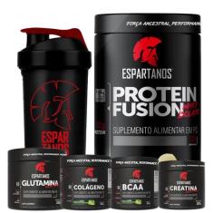 Whey Protein Fusion + Bcaa + Crea + Gluta + Colágeno + Copo - Espartan