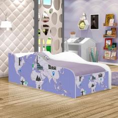 Mini Cama Fun Mapa De Viagens Infantil Com Colchão
