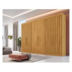 Guarda Roupa 6 Portas 4 Portas Ripadas Potente com Ripado MDF - Móveis
