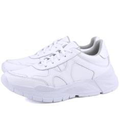 Tênis Casual Plataforma em Couro Mr. Gutt Branco-Feminino