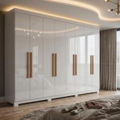 Guarda Roupa Casal 8 Portas 4 Gavetas com Pés Paris Espresso Móveis