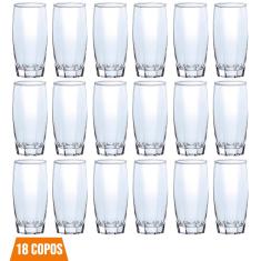 Conjunto com 18 Copos de Vidro 370ml Florence Transparente