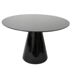 Mesa De Jantar Cone Redonda 120 Cm Laqueada Cor Preto