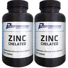 Zinco Mineral Quelato Zinc Chelated 29 mg Performance Nutrition 100 Tabletes Kit 2 Und