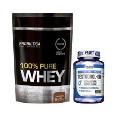 Kit 100% Pure Whey 825g Refil Probiotica + Testodrol-gh Profit-Unissex