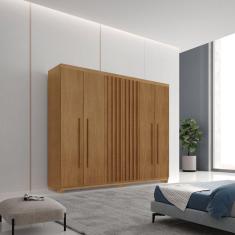 Guarda-roupa 6 Portas com Pés Logan Naturale