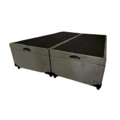 Cama Box Baú Casal Bipartido Blindado Suede Cinza