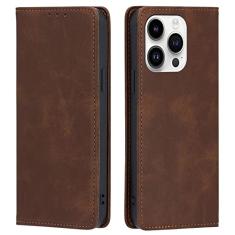 LVIFPB Capa carteira para iPhone 15/15 Pro/15 Plus/15 Pro Max, capa flip de couro PU com compartimento para cartão, fecho magnético, capa dobrável com suporte, à prova de choque, capa interna de TPU