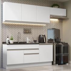 Armário De Cozinha Completa 260cm Branco Glamy Madesa