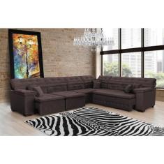 Sofá Magno 3.77x2.37m de Canto, Retrátil e Reclinável - Sofisticato, m