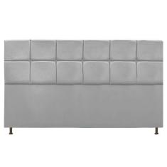Cabeceira Estofada Damares 195 cm King Size Com Botonê Suede Cinza - D
