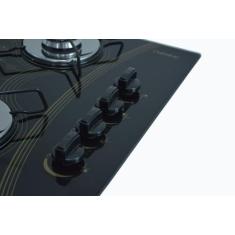 Fogão Cooktop Chamalar 4 Bocas Ultra Chama Bivolt XP, Mesclado preto, 