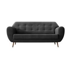 Sofá 3 Lugares Beegees Veludo Grafite