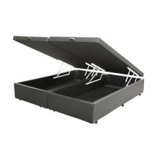 Cama Box Baú Casal Bipartido Homequeen Corino Cinza 41x138x188