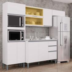 Cozinha Com Balcão De Pia Aline Branco - Poquema