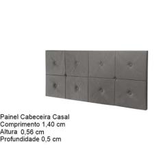Painel Cama Box Botão Casal 1,40 Elegance Cor Cinza Comprar - Comprar 