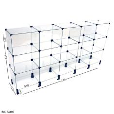 Balcão de Atendimento Modulado em Vidro - 2,00 x 1,00 x 0,30