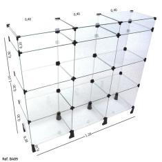 Balcão de Atendimento Modulado em Vidro com Porta Bijuteria - 1,20 x1,10 x 0,30