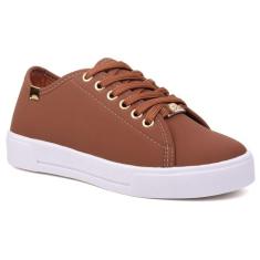 Tênis Casual Feminino Sola Alta Flatform Básico Love Liso Cadarço - Le