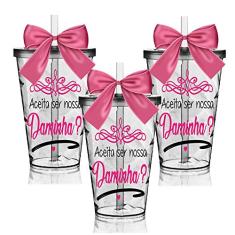 Kit 3 Copos Convite Twister Personalizados para Daminha