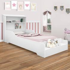 Cama Infantil Menina Montessoriana Branca liz Cambel