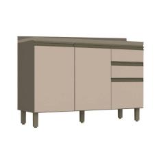 Balcão De Cozinha Modulado Connect 3 Portas E 2 Gavetas C/ Tampo Duna/cristal - Henn