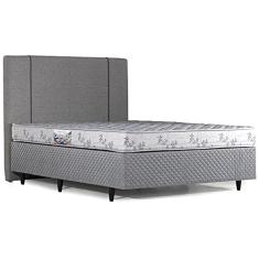 Cama Box com Cabeceira Casal Herval Cannes, Espuma D33, 56x138x188 cm