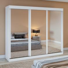 Guarda-Roupa 3 Portas 3 Gavetas Saion Plus Super Glass Branco
