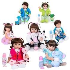 Boneca Bebê Reborn Realista Brastoy Silicone Conjunto De Roupa Chupeta