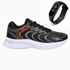 Tênis Masculino Fly Esportivo Academia Caminhada Conforto Dia a Dia + Relógio-Masculino