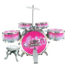 Bateria Infantil Rock Party 51cm Várias Cores - Dm Toys, Rosa