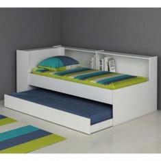 Bicama Solteiro com Baú e Estante Sushi Espresso Móveis, Branco