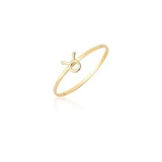 Anel De Signo Touro Zodíaco Ouro Puro 18k As524 - MAEHLER JOIAS, 21, D