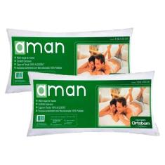 Travesseiro Fibras Siliconadas Aman Corpo Inteiro Kit C/ 2 Un 50x130 - Ortobom