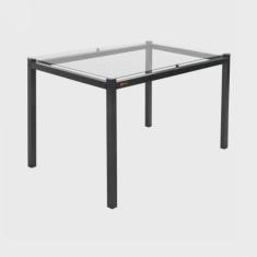 Mesa de Jantar 6 Lugares Tampo Vidro 140cm Ciplafe