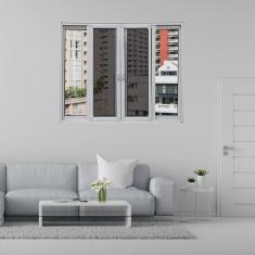 Janela Vitro 4 Folhas Móveis com Tela Mosquiteira Linha 25 120x120