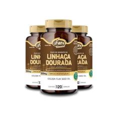 Kit 3 Óleo De Semente De Linhaça Dourada Unilife 120 Caps