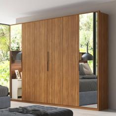 Guarda Roupa Casal 6 Portas Com Espelho E 6 Gavetas Atrice Amêndola Touch Amêndola Touch