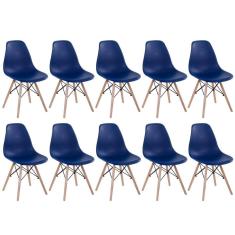 Kit - 10 x cadeiras Charles Eames Eiffel DSW - Base de madeira clara