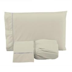 Jogo de Lençol Casal 400 Fios 3 Peças Toque 100% Macio - Charme do Lar