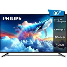 Smart TV LED 86" Ultra HD 4K Philips 86PUG7019/78 com Google TV, Comando de Voz, Wi-Fi, Entradas HDMI e USB