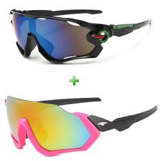 Kit Óculos De Sol Ciclismo Feminino Espelhado Proteção Uv-Unissex