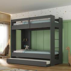 Treliche Juvenil Nassau 1 Prateleira Grafite Yescasa