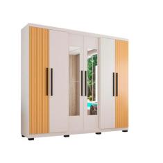 Guarda-roupa Casal com Espelho 6 Portas 4 Gavetas Araplac Braga, Freij