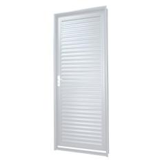 Porta em Aço MGM Nápoles 2,17mx75cmx12cm - Requadro 120mm Branco Direita